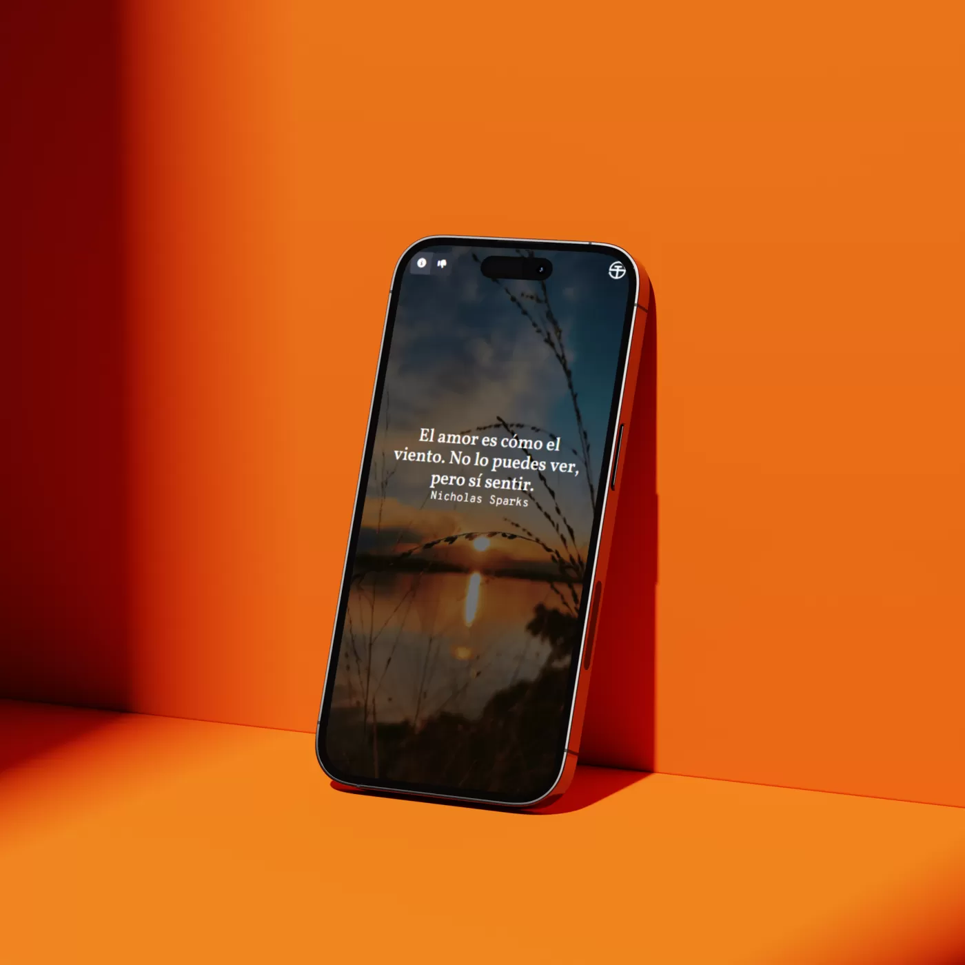 Image of a phone displaying a motivational quote